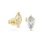 Navetine Marquise Cut Solitaire Lab Grown Diamond Stud Earrings