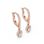 Funkelnde Diamant-Gold-Creolen | Ohrringe mit Blumenmuster