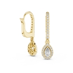 Funkelnde Diamant-Gold-Creolen | Ohrringe mit Blumenmuster