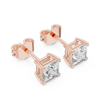 Sloane Princess Cut Lab Grown Diamond Solitaire Stud Earrings