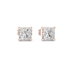 Sloane Princess Cut Lab Grown Diamond Solitaire Stud Earrings