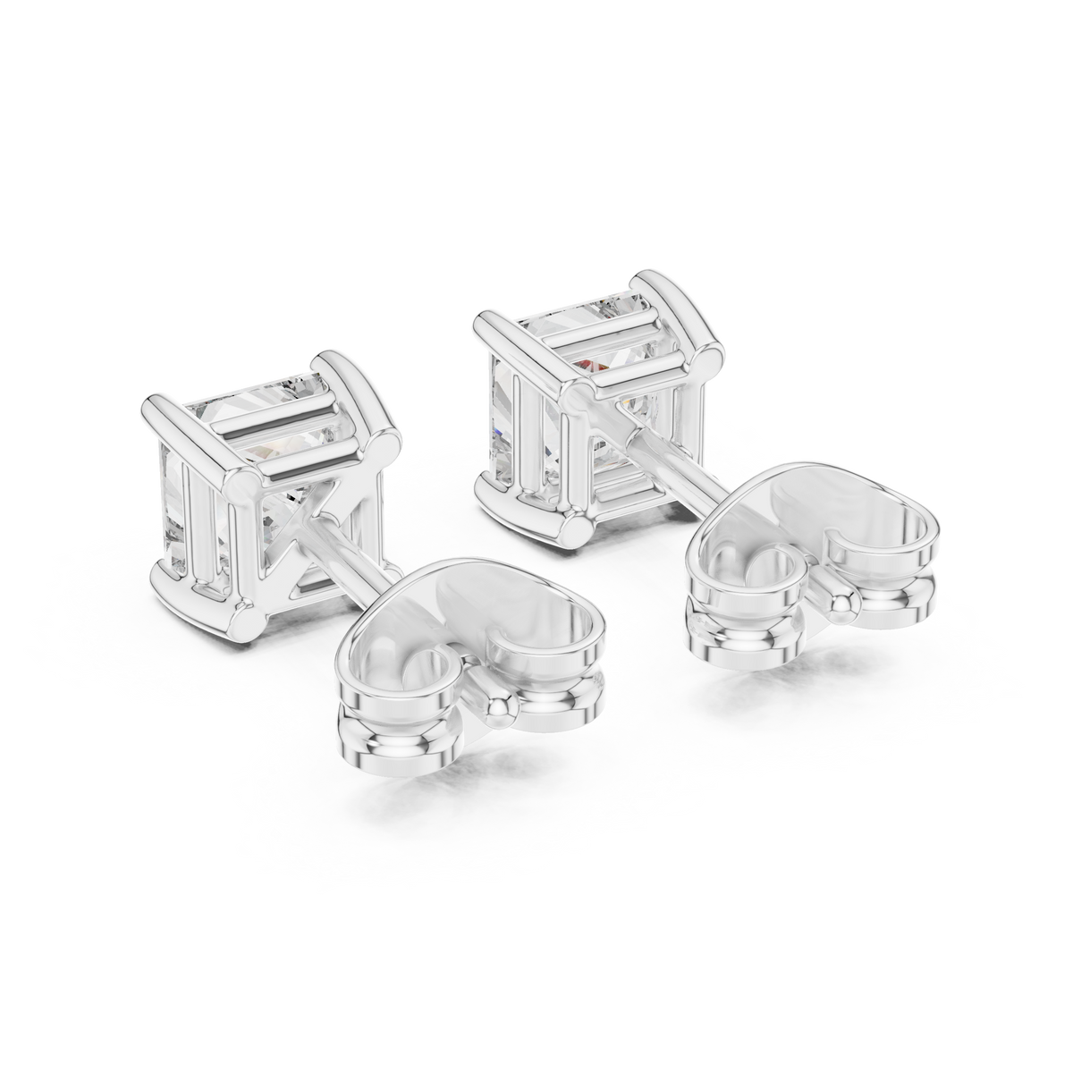Sloane Princess Cut Lab Grown Diamond Solitaire Stud Earrings