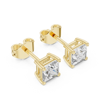 Sloane Princess Cut Lab Grown Diamond Solitaire Stud Earrings