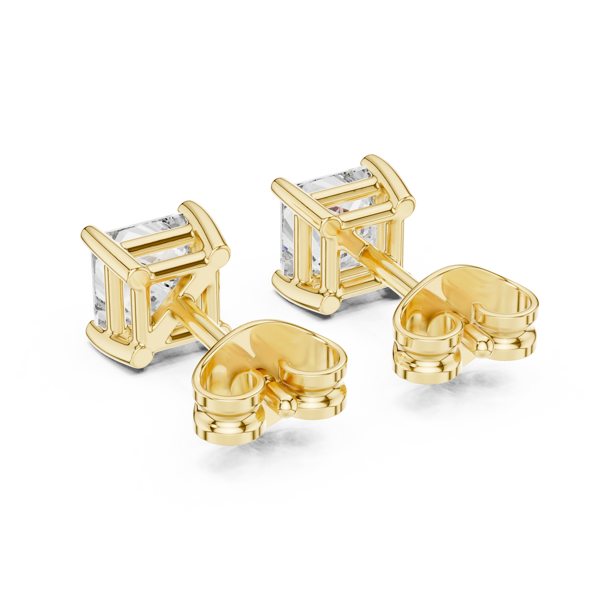 Sloane Princess Cut Lab Grown Diamond Solitaire Stud Earrings