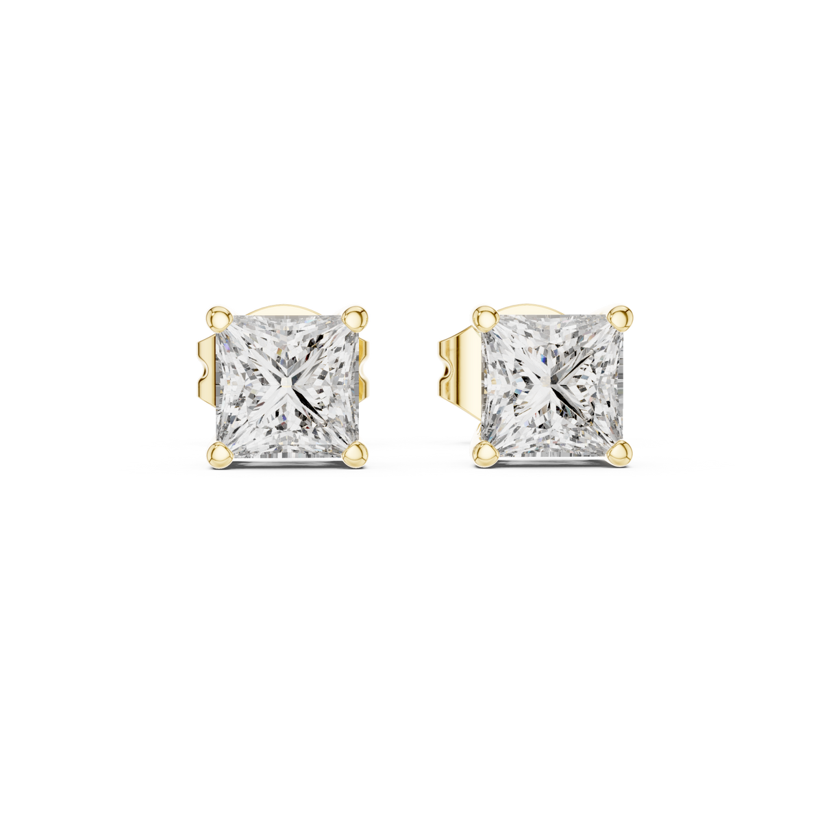 Sloane Princess Cut Lab Grown Diamond Solitaire Stud Earrings