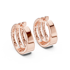 Anastasia Triple Row Lab Grown Diamond Pavé Huggie Hoop Earrings