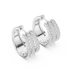 Anastasia Triple Row Lab Grown Diamond Pavé Huggie Hoop Earrings