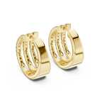 Anastasia Triple Row Lab Grown Diamond Pavé Huggie Hoop Earrings