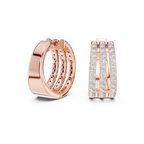 Anastasia Triple Row Lab Grown Diamond Pavé Huggie Hoop Earrings