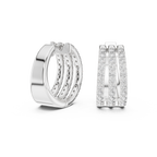 Anastasia Triple Row Lab Grown Diamond Pavé Huggie Hoop Earrings