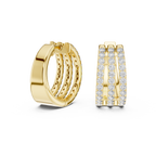 Anastasia Triple Row Lab Grown Diamond Pavé Huggie Hoop Earrings