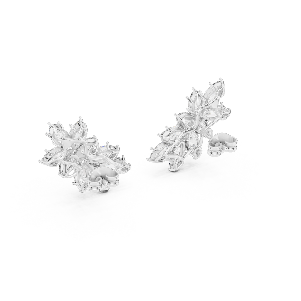 Calliope Marquise Cut Lab Grown Diamond Cluster Climber Earrings