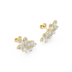 Calliope Marquise Cut Lab Grown Diamond Cluster Climber Earrings