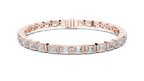 Emeraldine Emerald Cut Bezel Set Lab Grown Diamond Tennis Bracelet