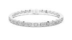 Emeraldine Emerald Cut Bezel Set Lab Grown Diamond Tennis Bracelet