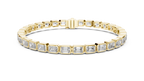 Emeraldine Emerald Cut Bezel Set Lab Grown Diamond Tennis Bracelet