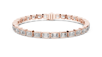 Bezelline Emerald Cut Bezel Set Lab Grown Diamond Tennis Bracelet