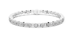 Bezelline Emerald Cut Bezel Set Lab Grown Diamond Tennis Bracelet