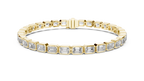 Bezelline Emerald Cut Bezel Set Lab Grown Diamond Tennis Bracelet