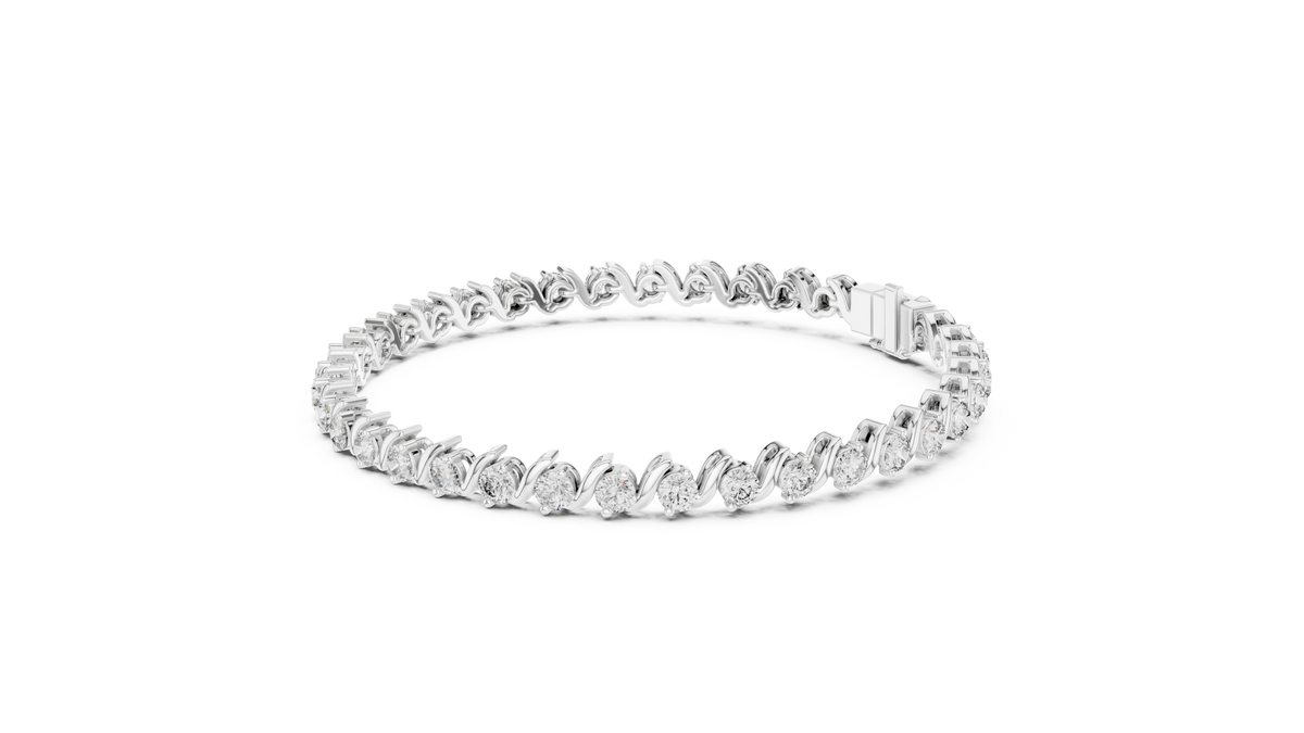 Sinuelle S-Link Round Lab Grown Diamond Tennis Bracelet