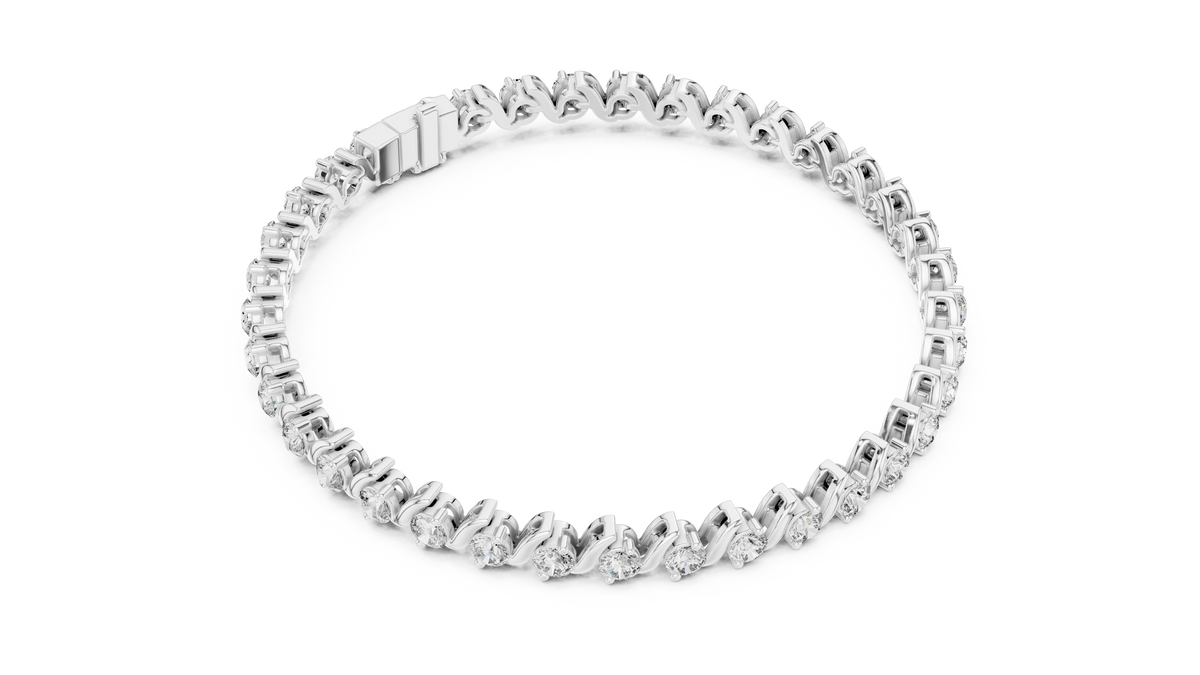 Sinuelle S-Link Round Lab Grown Diamond Tennis Bracelet