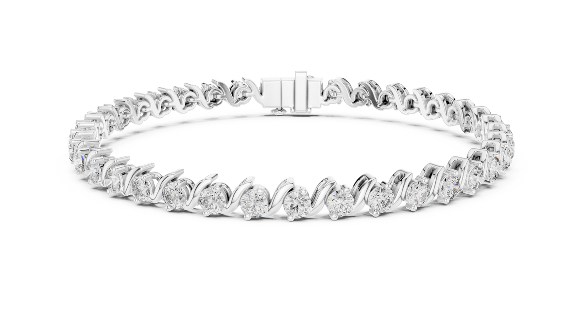 Sinuelle S-Link Round Lab Grown Diamond Tennis Bracelet