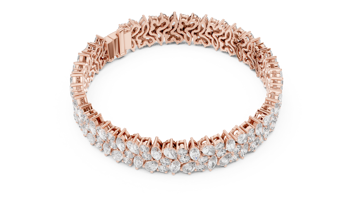 Wisteline Wide Cluster Lab Grown Diamond Statement Bracelet