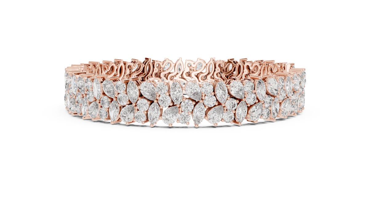 Wisteline Wide Cluster Lab Grown Diamond Statement Bracelet