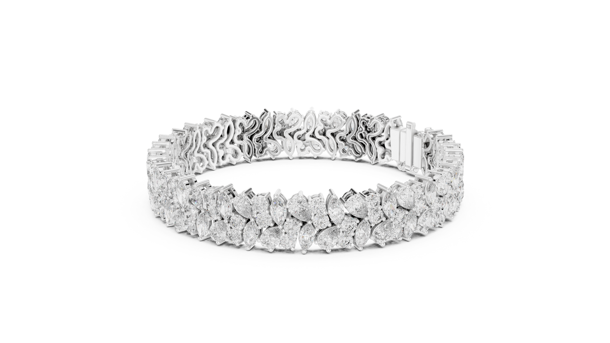 Wisteline Wide Cluster Lab Grown Diamond Statement Bracelet