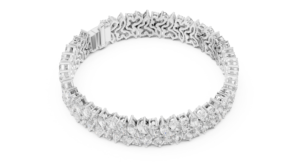 Wisteline Wide Cluster Lab Grown Diamond Statement Bracelet