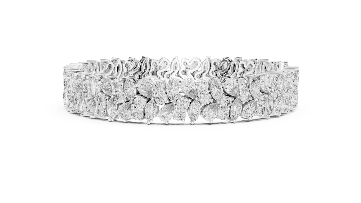 Wisteline Wide Cluster Lab Grown Diamond Statement Bracelet