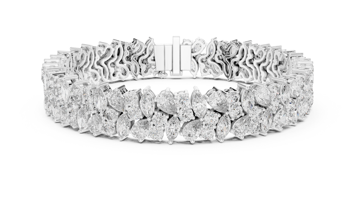 Wisteline Wide Cluster Lab Grown Diamond Statement Bracelet