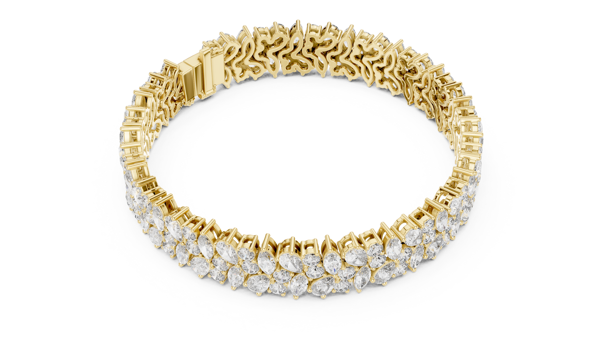 Wisteline Wide Cluster Lab Grown Diamond Statement Bracelet