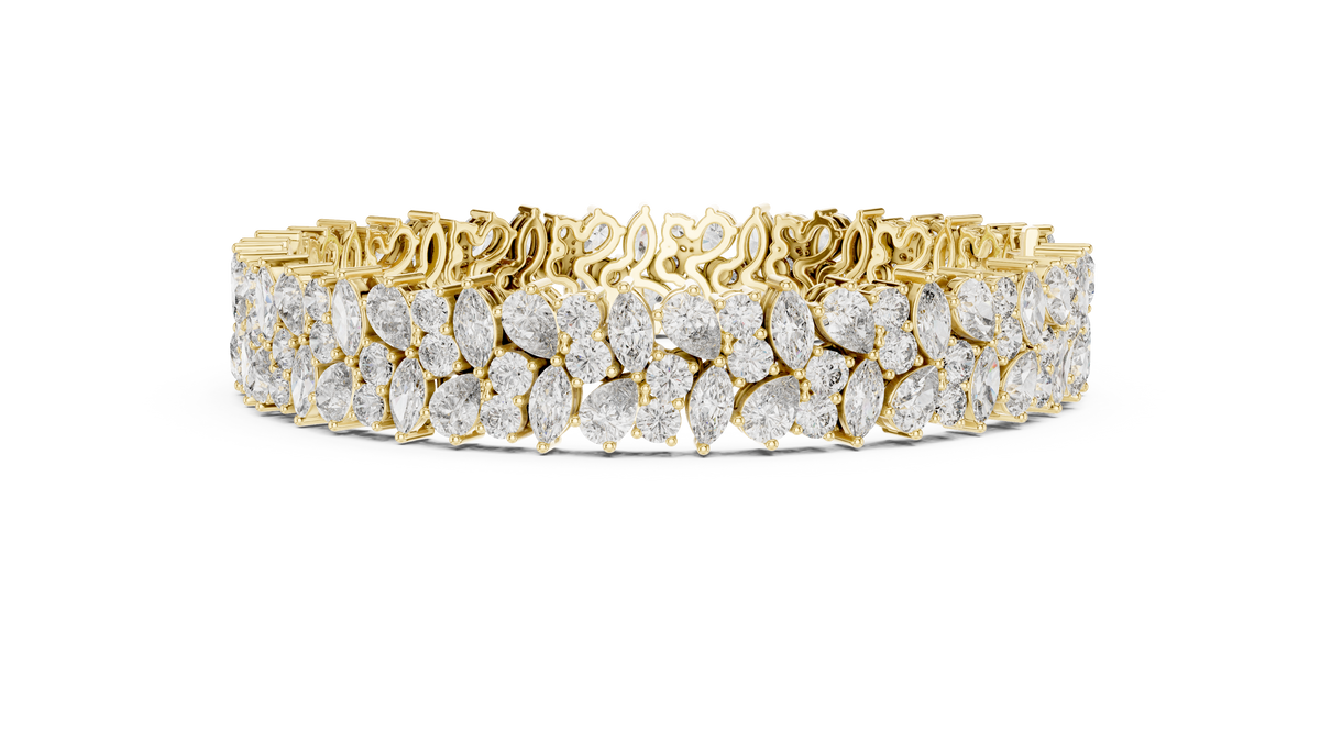 Wisteline Wide Cluster Lab Grown Diamond Statement Bracelet