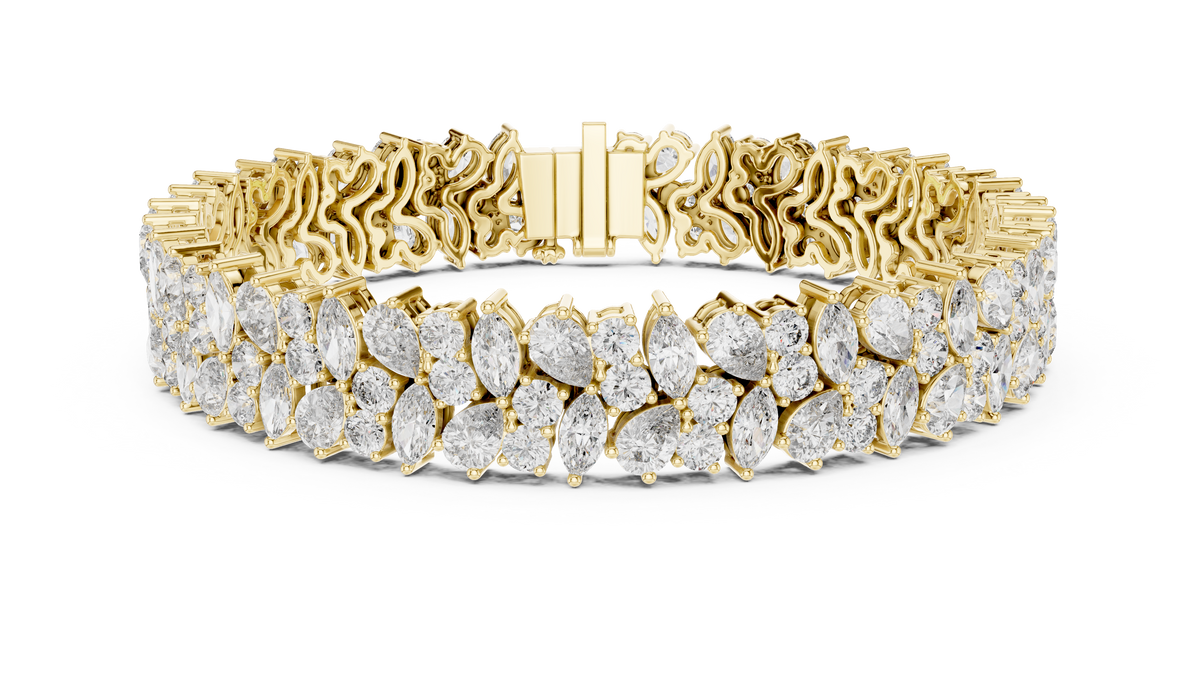 Wisteline Wide Cluster Lab Grown Diamond Statement Bracelet