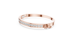 Channelle Channel Set Round Lab Grown Diamond Hinged Bangle Bracelet