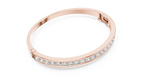 Channelle Channel Set Round Lab Grown Diamond Hinged Bangle Bracelet