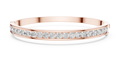 Channelle Channel Set Round Lab Grown Diamond Hinged Bangle Bracelet