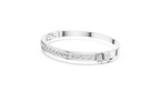 Channelle Channel Set Round Lab Grown Diamond Hinged Bangle Bracelet