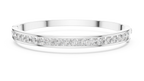 Channelle Channel Set Round Lab Grown Diamond Hinged Bangle Bracelet