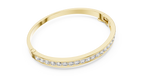 Channelle Channel Set Round Lab Grown Diamond Hinged Bangle Bracelet