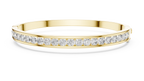Channelle Channel Set Round Lab Grown Diamond Hinged Bangle Bracelet