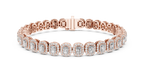 Aureola Radiant Cut Halo Lab Grown Diamond Link Bracelet