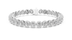 Aureola Radiant Cut Halo Lab Grown Diamond Link Bracelet