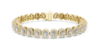 Aureola Radiant Cut Halo Lab Grown Diamond Link Bracelet