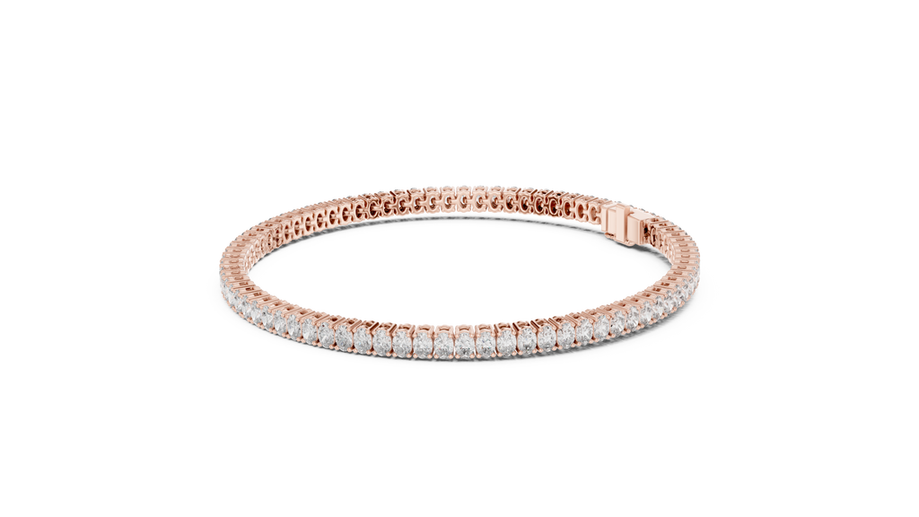 Ovaline Slim Oval Cut Lab Grown Diamond Tennis Bracelet