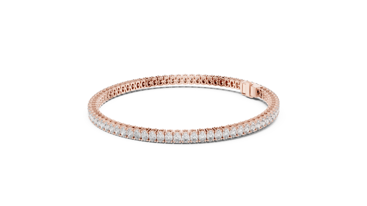 Ovaline Slim Oval Cut Lab Grown Diamond Tennis Bracelet
