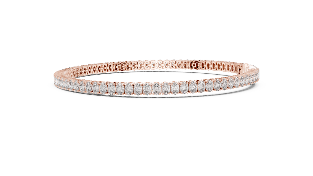 Ovaline Slim Oval Cut Lab Grown Diamond Tennis Bracelet