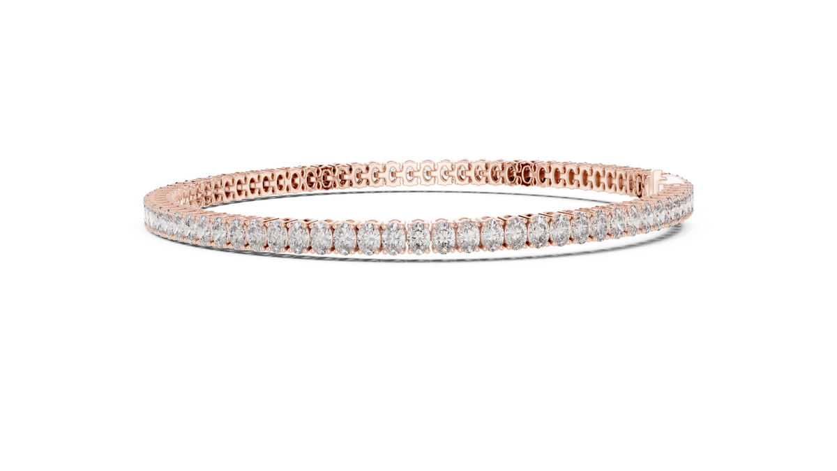 Ovaline Slim Oval Cut Lab Grown Diamond Tennis Bracelet