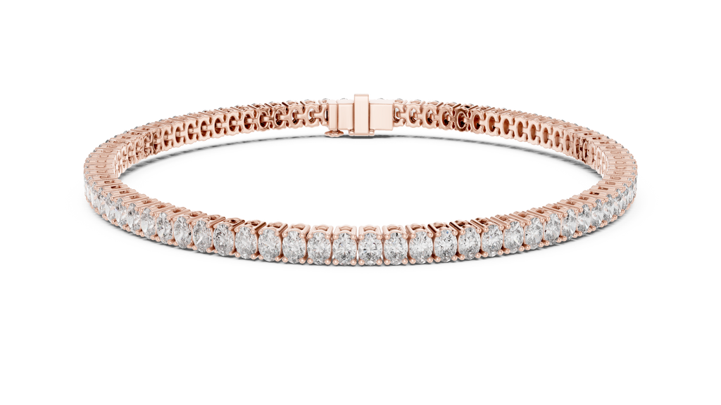 Ovaline Slim Oval Cut Lab Grown Diamond Tennis Bracelet